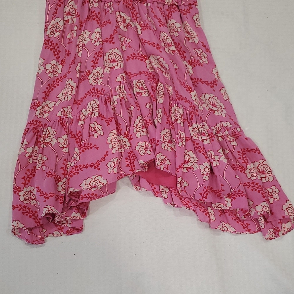 A.L.C. Pink Floral Silk Barbiecore Dress Sz 6 - Picture 11 of 13